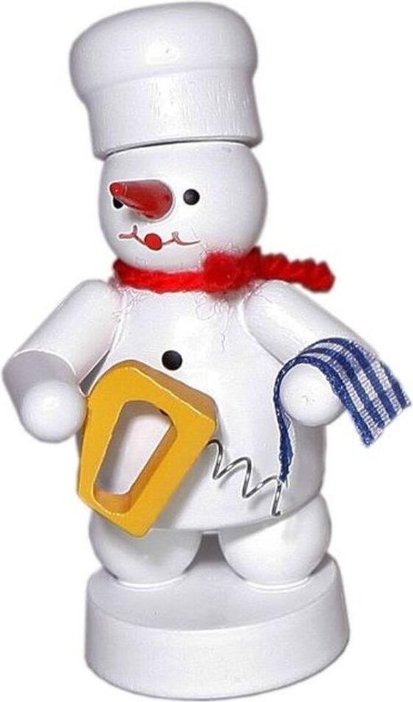 Winterdekoration Bäcker Schneemann mit Rührgerät Höhe 8cm NEU