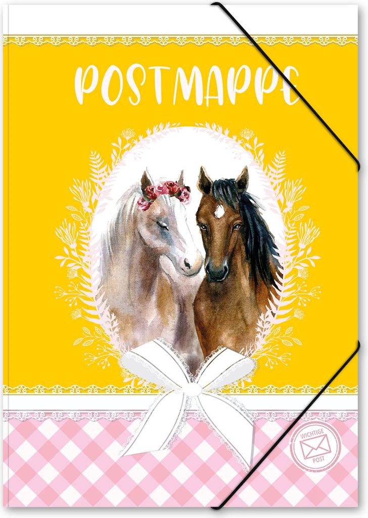 Pochette Itenga à élastique  format A4, motif chevaux Image du produit 