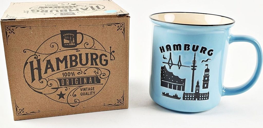Hamburg Becher Relief Tasse Blau Produktbild 