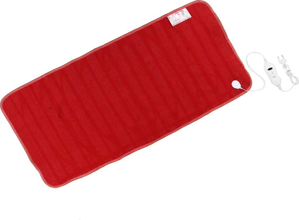 Cuscino riscaldante elettrico, 145 x 65 cm, fibra sintetica rossa, morbido, confortevole, per uso domestico, spina UE, 220 V - 1
