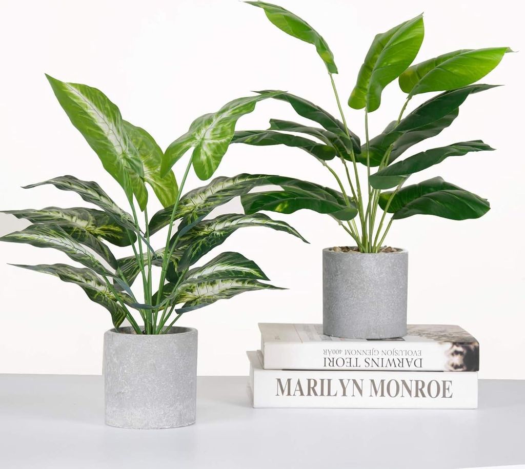 Künstliche Pflanzen Kunstpflanzen Dekopflanze,2 Stück künstliche Pflanzen künstliche Topfpflanzen für Tischdeko, Schlafzimmer, Wohnzimmer, Zim...