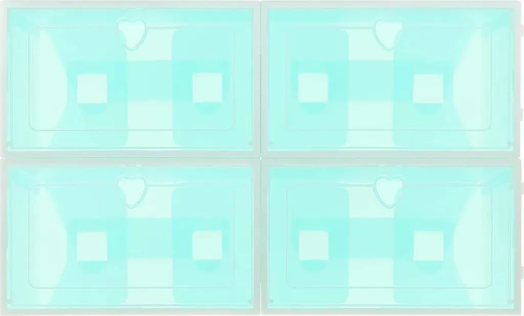 Lot de 20 boîtes à chaussures empilables grand format en plastique vert - 6