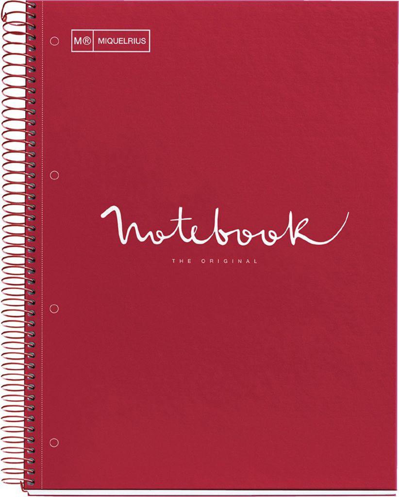 MIQUELRIUS Collegeblock "Notebook EMOTIONS" DIN A5 rot kariert 120 Blatt