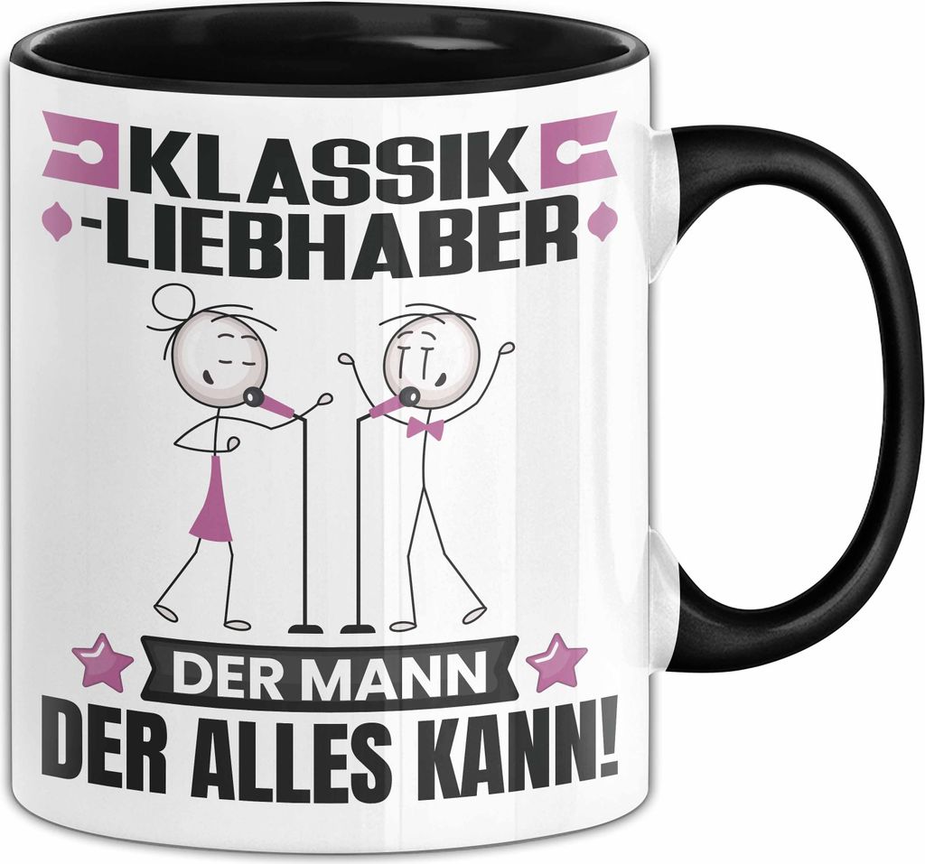 Klassikliebhaber Tasse Geschenk für Klassikliebhaber Der Mann Der Alles Kann Geschenkidee zum Geburtstag (Schwarz)