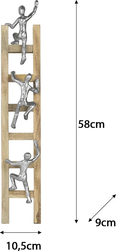 Statue Murale Design en Bois Moritz - Sculpture Moderne pour Salon 58cm