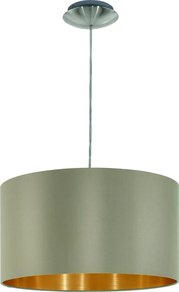 Suspension Maserlo EGLO en tissu noir et doré avec un diamètre de 38 cm