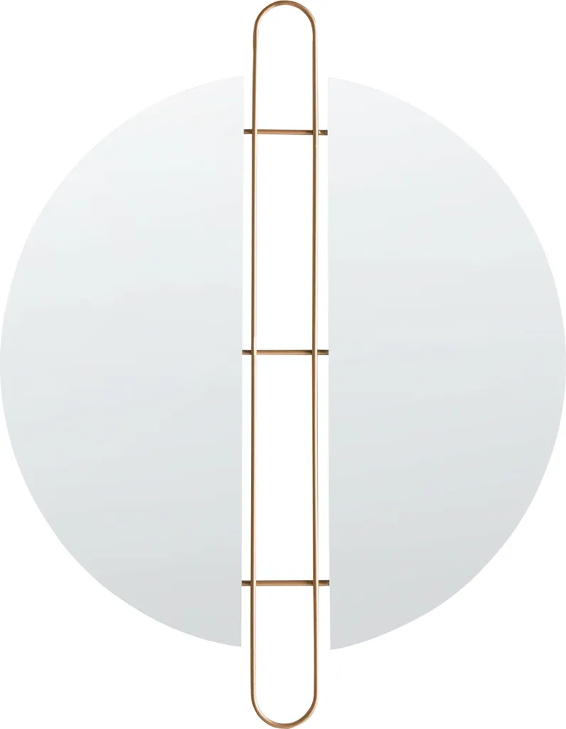 Miroir décoratif rond en métal doré 52 cm - Accessoire mural moderne