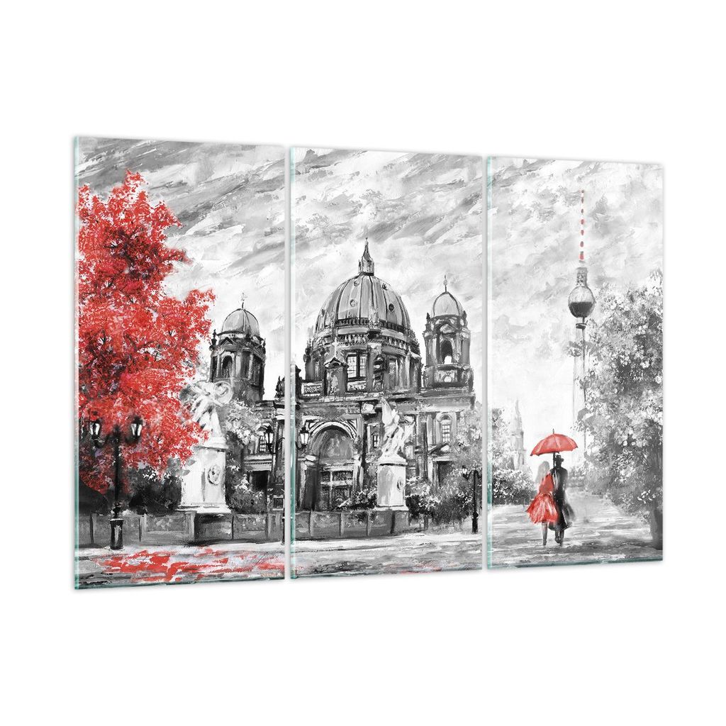 Bilder auf glas - 3 Teile - Dom Berlin Liebespaar - 165x110cm - Glasbilder - Wandbilder - Bilder - zum Aufhängen bereit - Wanddekoration aus Glas ...