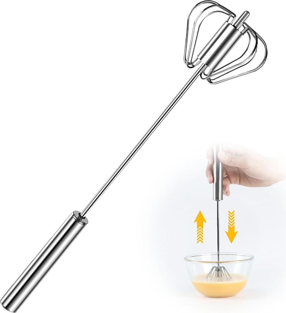Halbautomatischer Schneebesen Edelstahl 1 Stück, Produktbild 