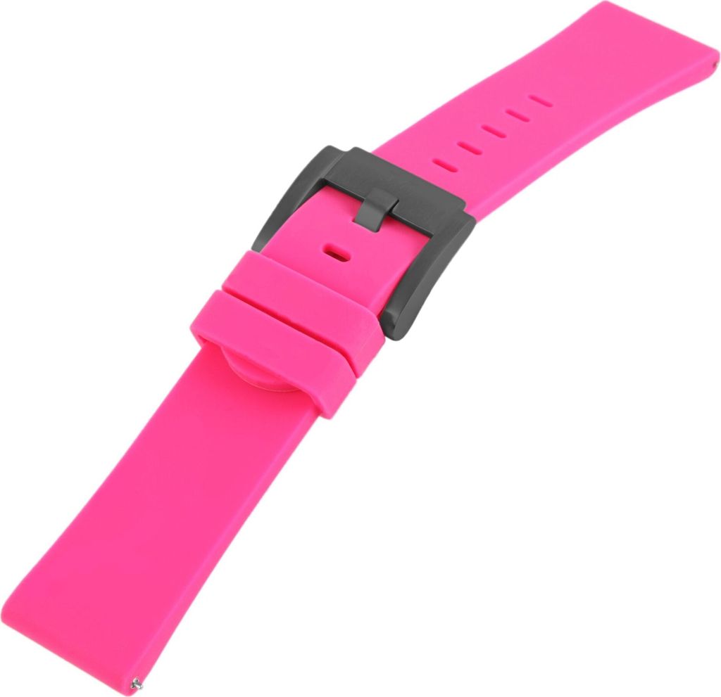 TW Steel Silikonband, 22 mm, pink, schwarze Schließe