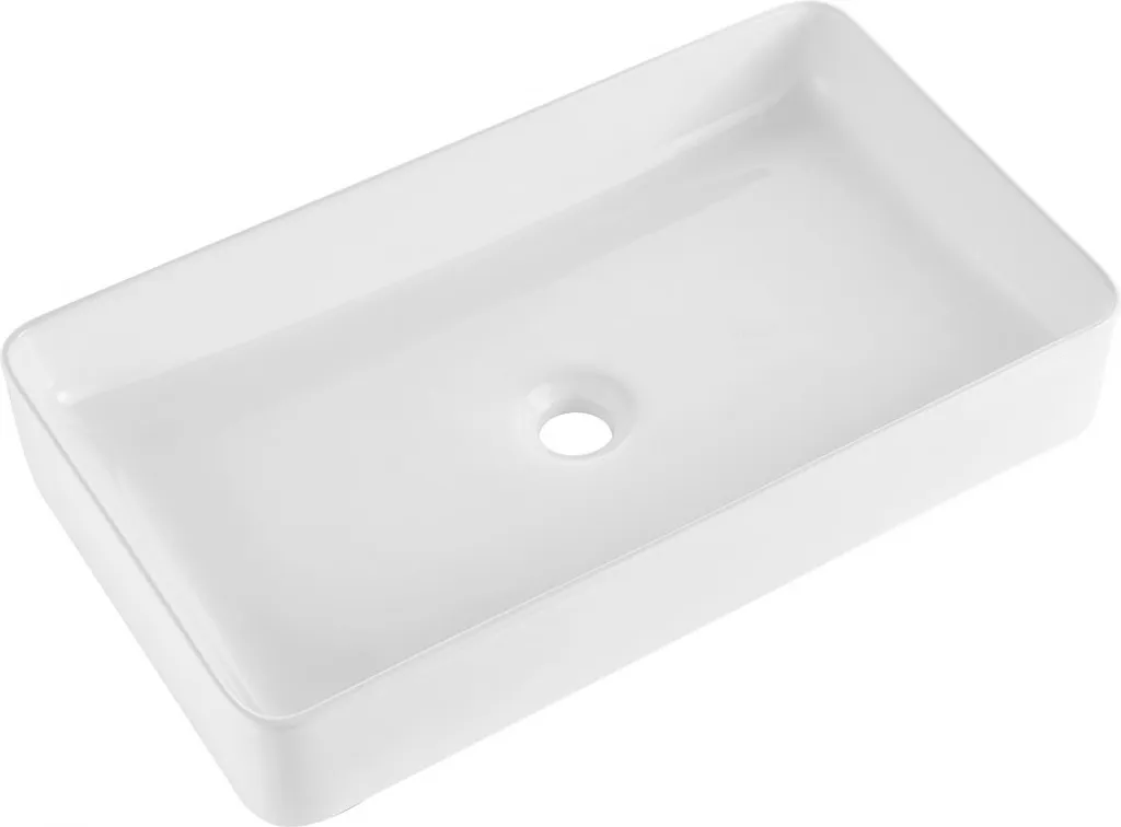Lavandino Bagno Appoggio Bianco 60cm - Ceramica Facile Pulizia 609x351 - 1