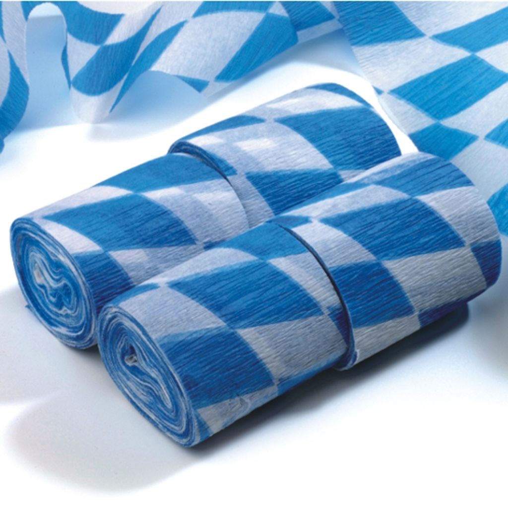 Papstar Kreppbänder Bayrisch Blau 10m x 5cm schwer Produktbild 