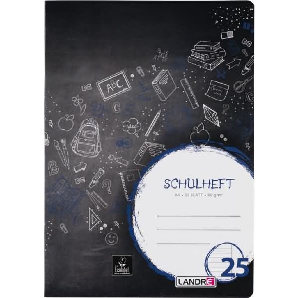 Schulheft A4 32 Blatt 80 g/qm Lineatur 25 (liniert mit Rand Produktbild 