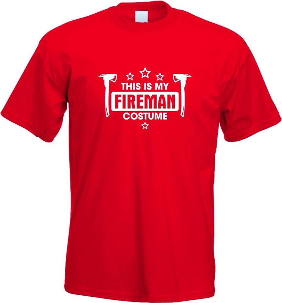 Kiwistar - T-Shirt - rot - This is My Fireman Costume Motiv Bedruckt Funshirt Design Print - mit Motiv Bedruckt - Funshirt Design - Sport - Freizei...
