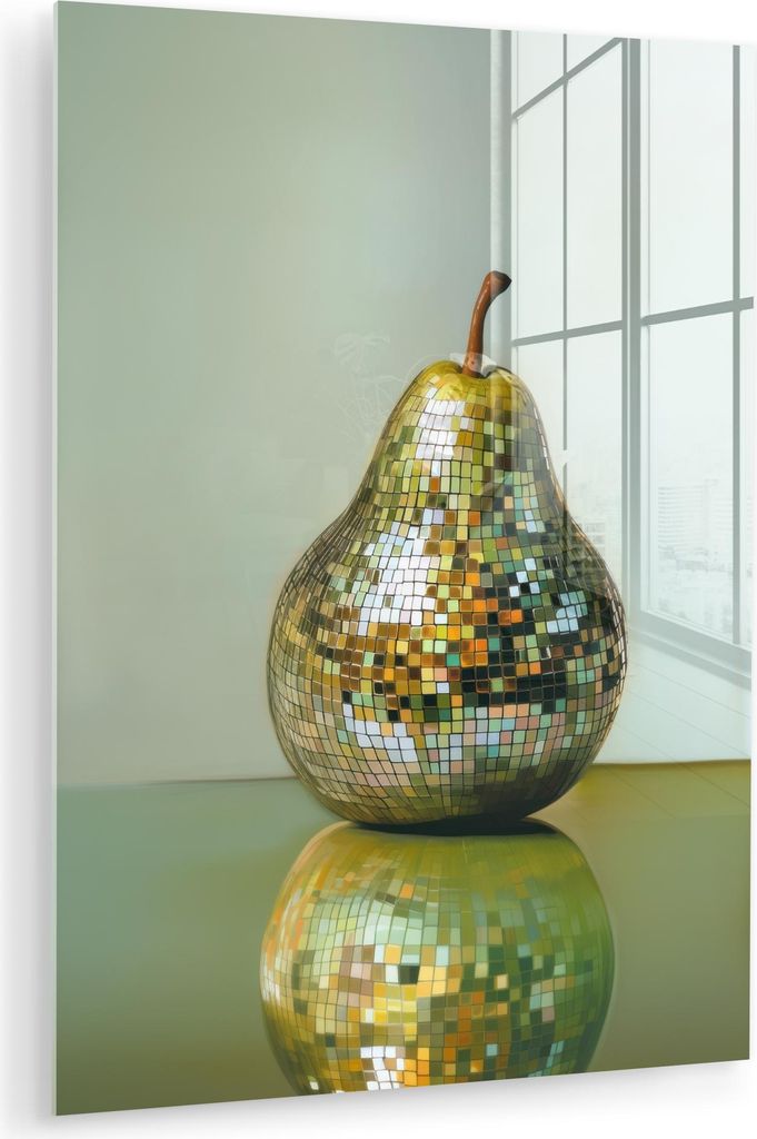 MuchoWow Glasbilder - Bilder auf Wandbild - Foto auf Glas Obst - Disco - Kunst - Glitzer 30x40 cm Wanddekoration aus Glas - Acrylglasbild - Acrylbi...