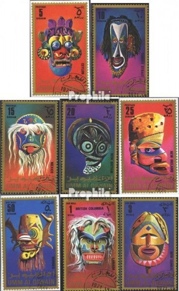 Briefmarken Umm al Kaiwain 1972 Mi 644A-651A (kompl.Ausg.) postfrisch Masken I.