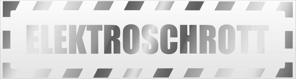 Kiwistar Elektroschrott gestreift Magnetschild Schild magnetisch - 45cm Chrom - Magnetfolie für Auto PKW Kfz