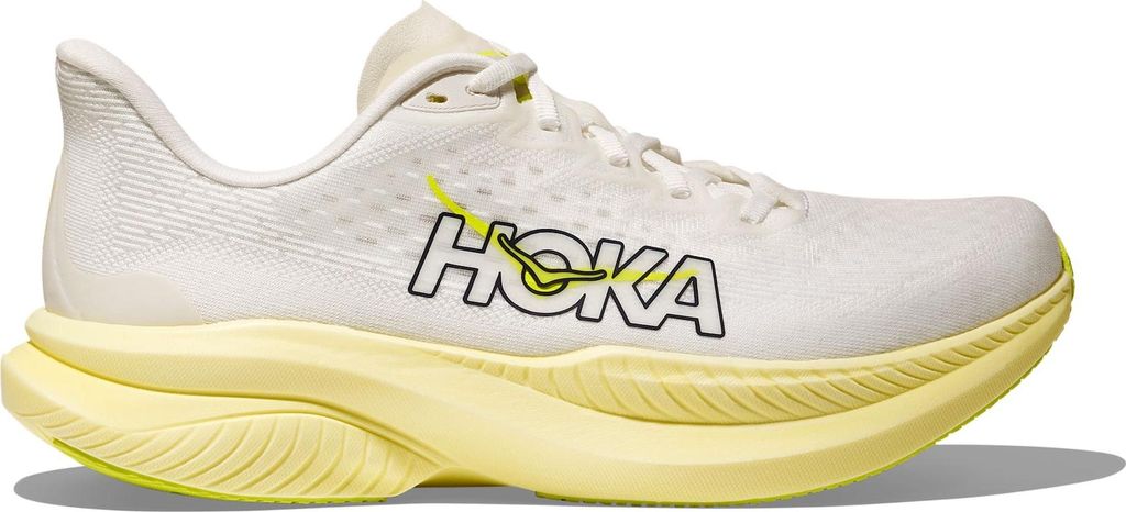 Hoka W Mach 6 - white / neon hoka citrus, Größe:9
