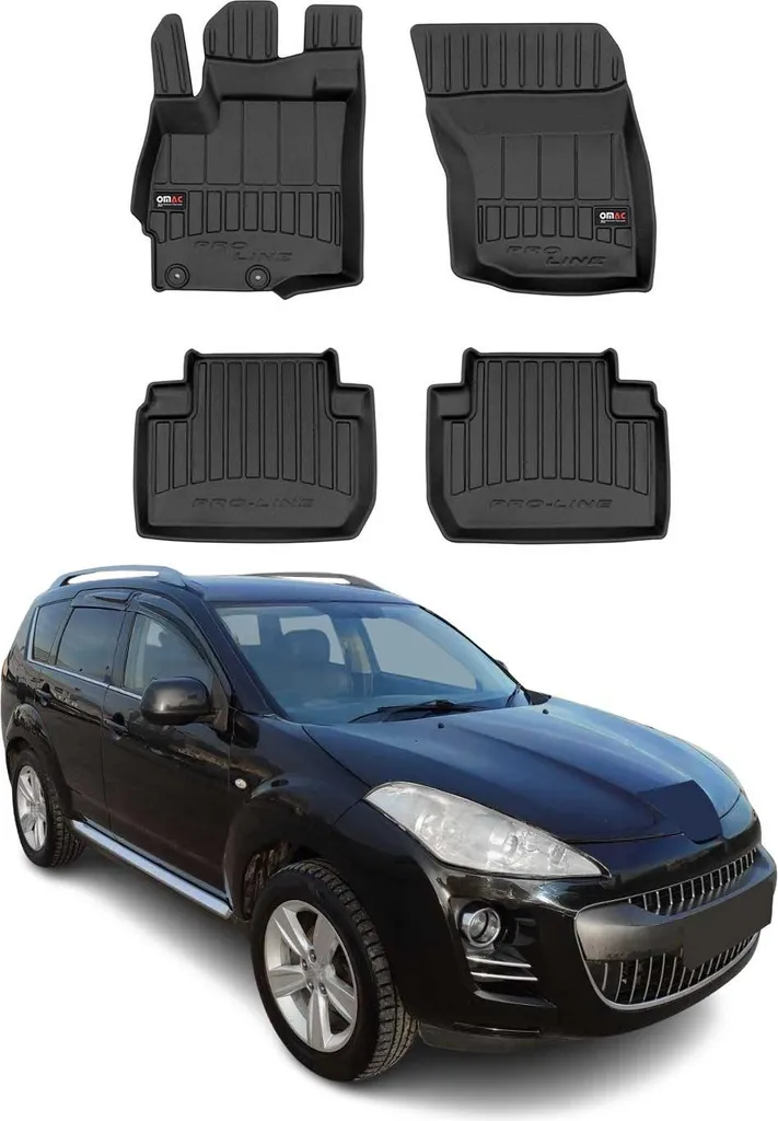 2007-2013 Peugeot 4007 tappetini TPE nero 4 pz