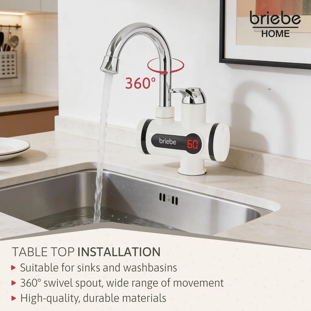 Solution eau chaude immédiate Briebe IH1201 Robinet électrique blanc - 10