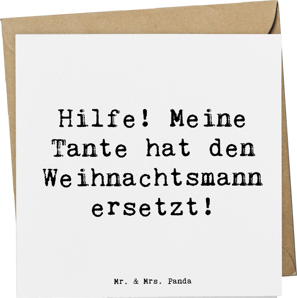 Mr. & Mrs. Panda doppelkarte Spruch Tante Weihnachten - Weiß - Geschenk, für, anlasskarte, Lächeln, Verwandtschaft, Glückwunschkarte, Neffe, Da...