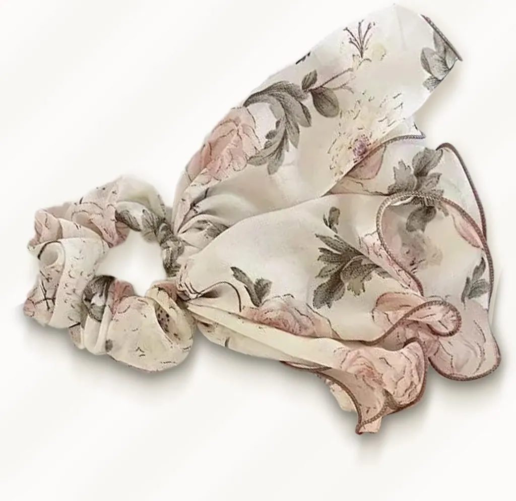 Fascia per Capelli Chiffon Floreale Grande | Bianco Boho-Chic Offerta - 3
