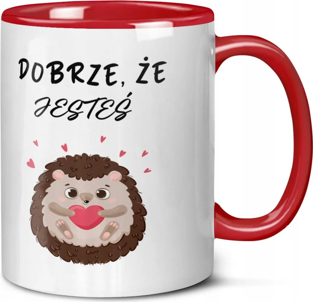 Tazza regalo "Riccio" - Rossa, ceramica, 330 ml