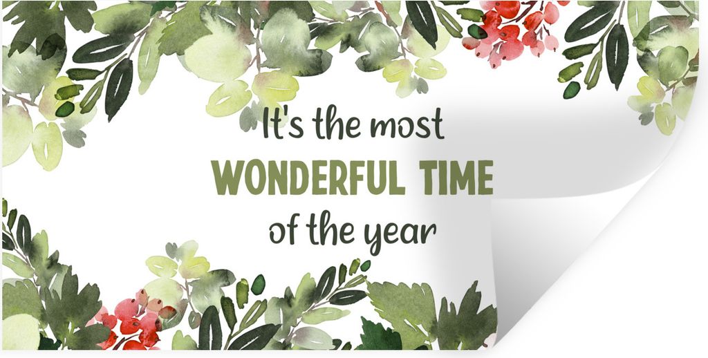 MuchoWow Wandtattoo Wandsticker Wandaufkleber Weihnachten - Zitat - Aquarell 80x40 cm Selbstklebend und Repositionierbar - Aufkleber