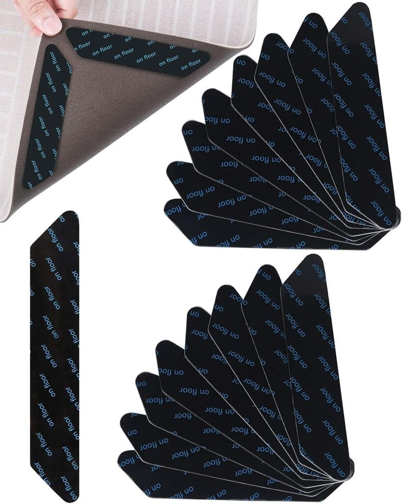 16 selbstklebende Teppichstopper, Eckenschutz gegen Aufrollen, wiederverwendbar, fš¹r Kš¹che, Bad oder Bš¹ro