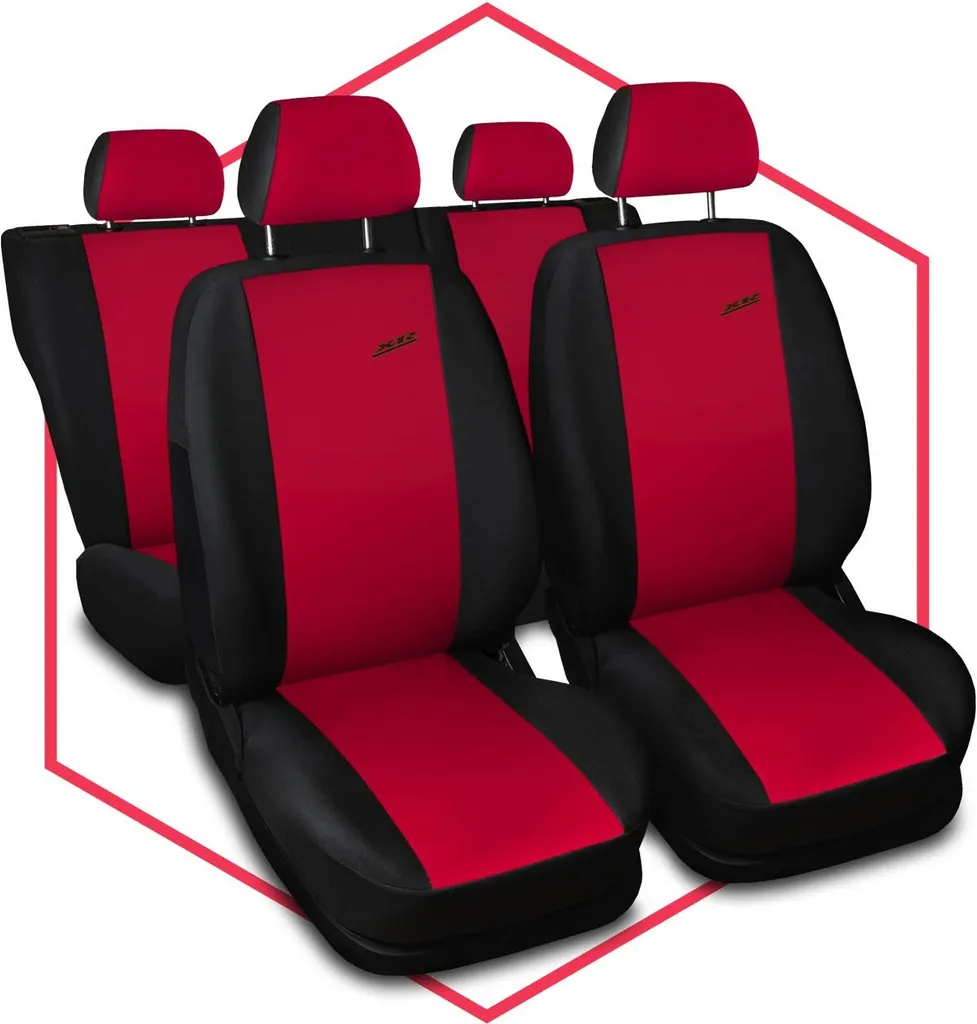 Coprisedili Auto Universali BMW X5 Red XR - Set Lusso Pelle Rosso/Nero