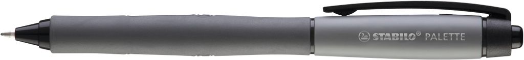 Tintenroller mit Druckmechanik - STABILO PALETTE in schwarz - Strichbreite F (0,4 mm) - Einzelstift - Schreibfarbe schwarz