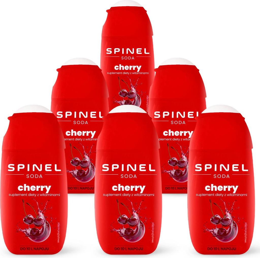 Spinel Soda Kirsch Sirup 65ml, 6 Stück für SodaStream Wassersprudler