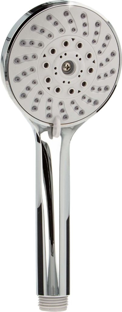 A hand shower head with multiple spray settings.