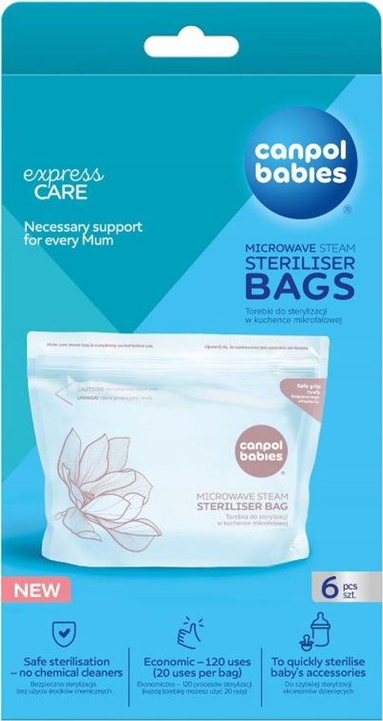 Canpol Babies | Sacs de stérilisation - 6 pièces - Sans  - Image du produit 