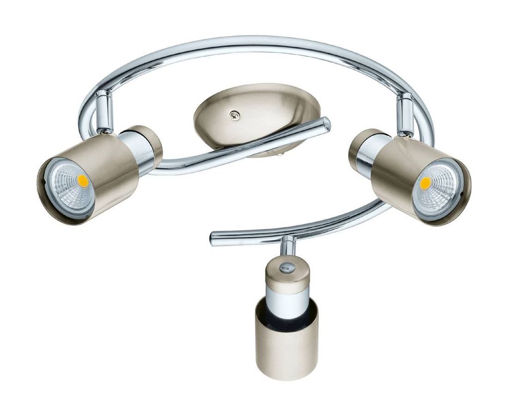 Eglo LED Deckenleuchte Davida-SD Chrom/Satin-Nickel 3 x 5W GU10 1200lm warmweiß 3000K Step-Dimmbar