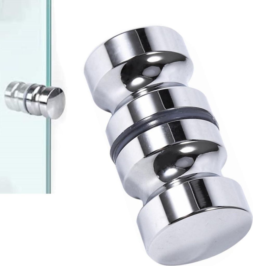 Runde Türknopf für Duschkabine - Aluminium - Verchromt - 1 Stück