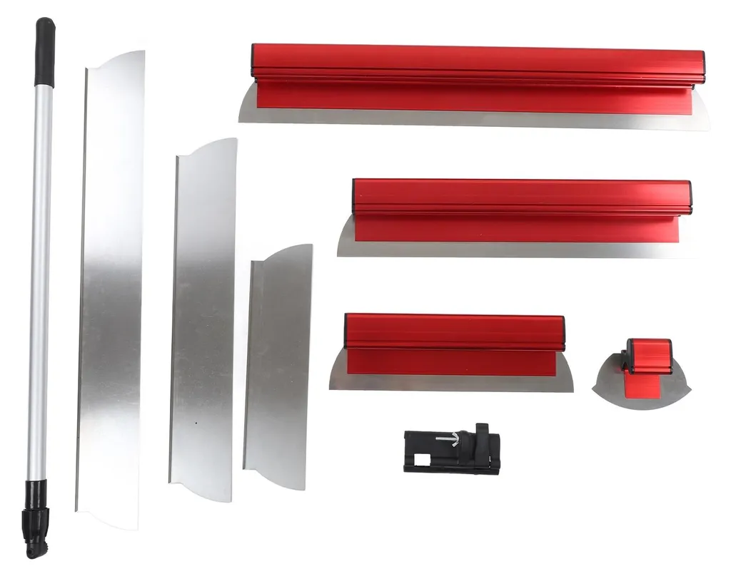 Set de coupe en acier inoxydable avec manche à rallonge rouge - Modèle X5