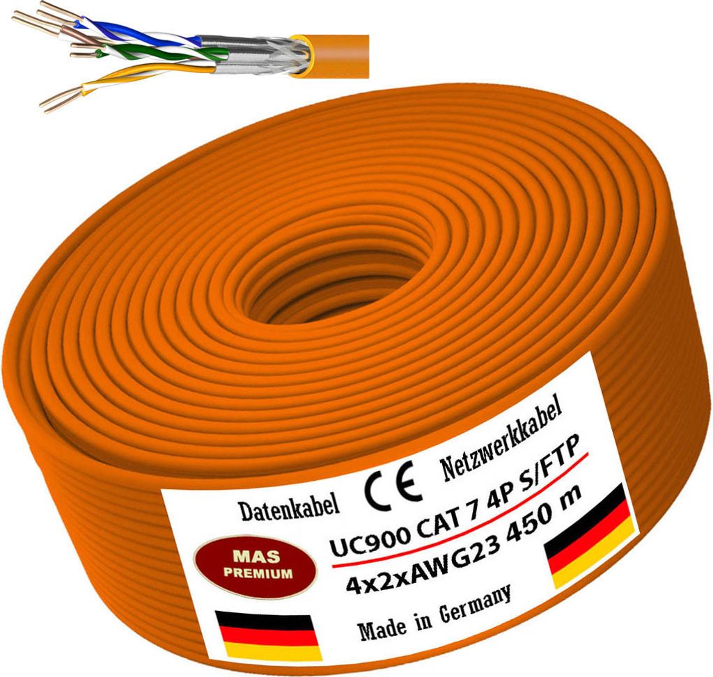 450 m UC900 HS23 CAT 7 Daten- Netzwerk- Verlege- Kommunikationskabel Halogenfrei