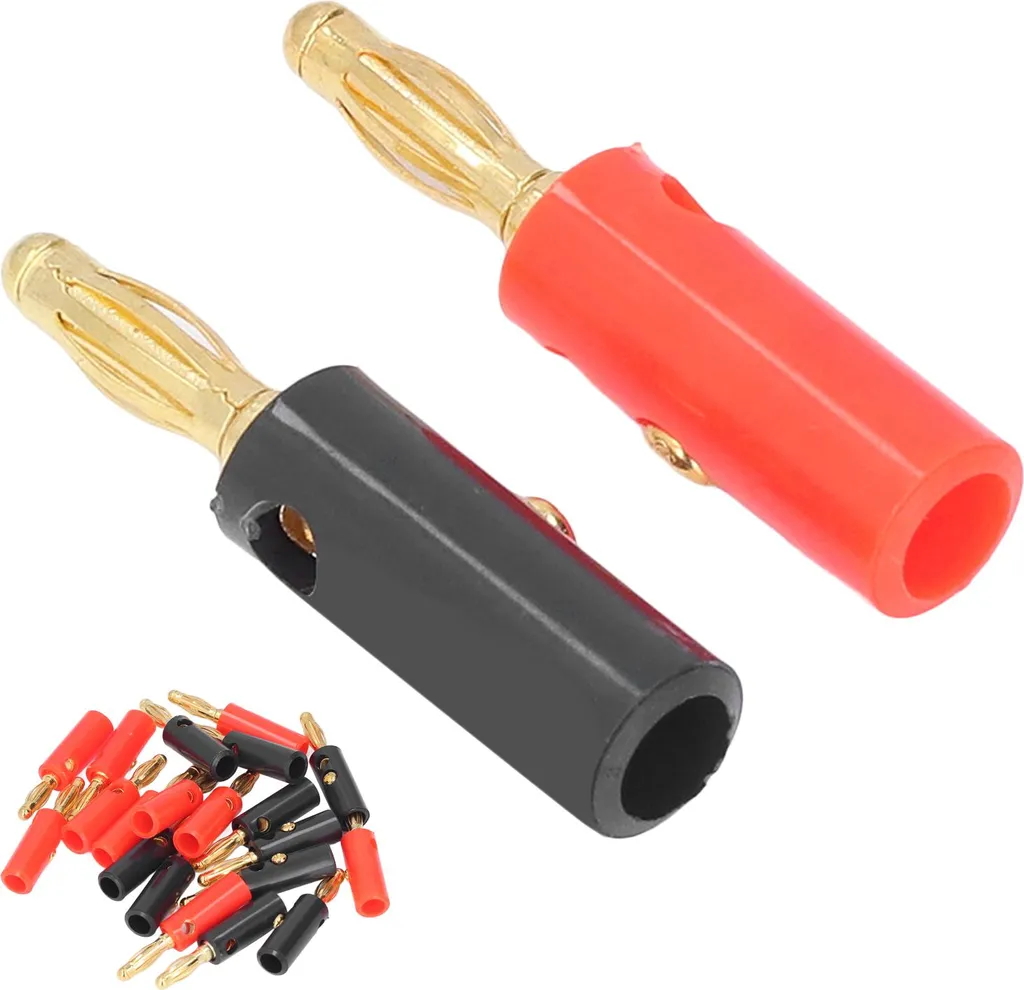 20 Spine a Banana 4mm Placcate Oro 24K - Terminali Audio Vite Aperta