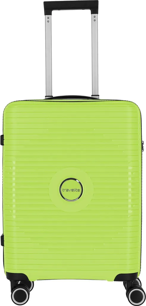Valise Rigide Travelite Orbita 4W 55cm Limone Vert Fluo pour Voyage