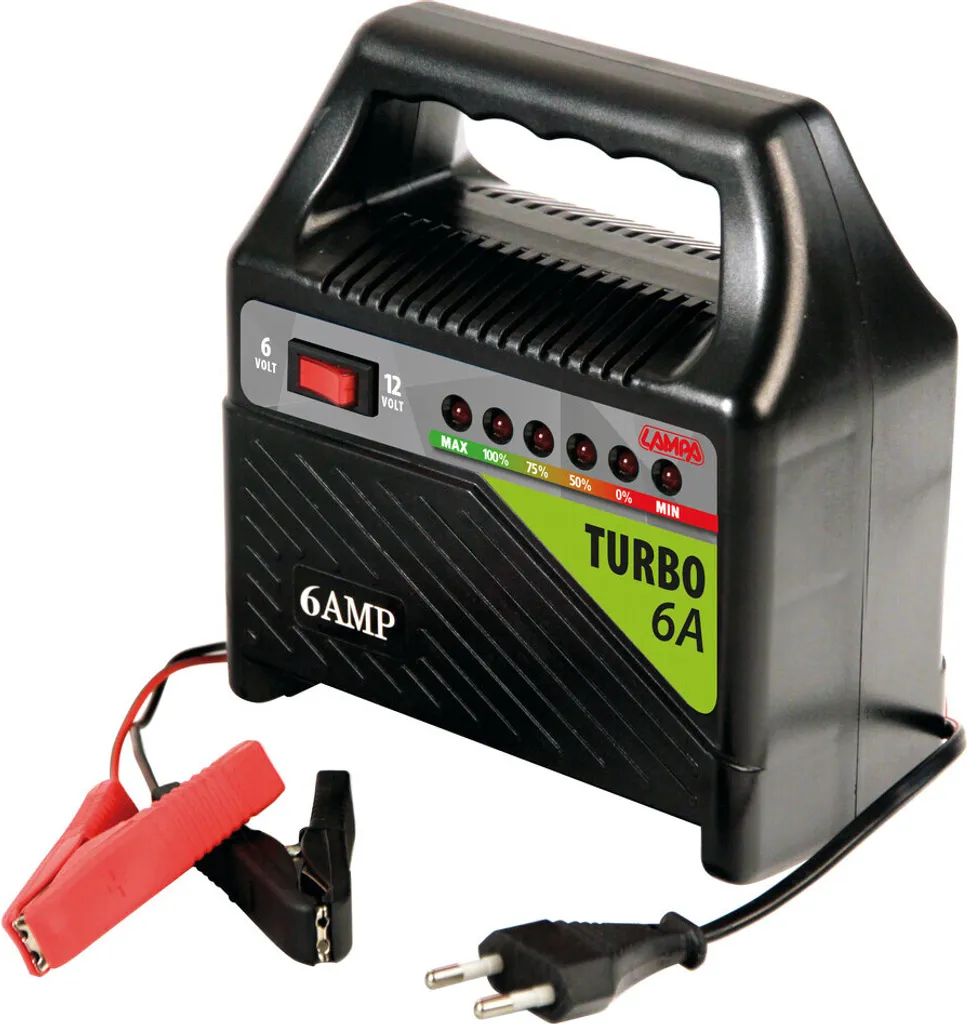 Chargeur Lampa 6A avec protection thermique pour batterie plomb 12V DC