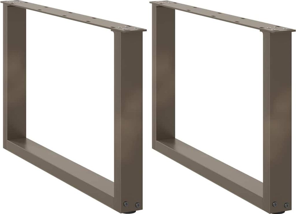 Couchtischbeine U-Form 2 Stk. Naturstahl 60x(42-43) cm Stahl, Tischbeine DesignMöbel