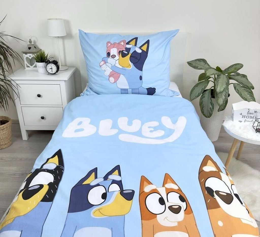 Kinderbettwäsche Bluey Bingo Bandit Chilli Hunde Familie Produktbild 3