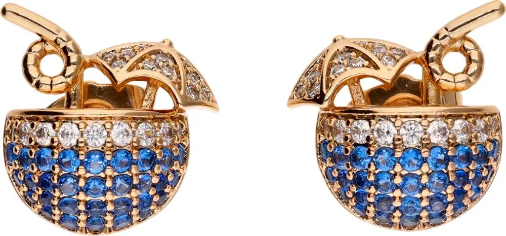 Tata Gisèle Orecchini A Forma Di Leopardo Blu In Acciaio Inossidabile - Diametro 11 Mm, Chiusura A Farfalla. Gioielli Femminili E Originali. - 3