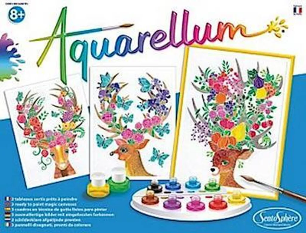 Aquarellum Cerfs : Peinture Anti-débordement aux Couleurs Étincelantes