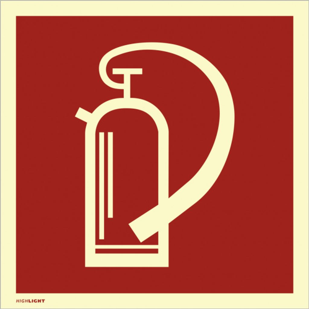 Dreifke Aufkleber Feuerlöscher, Folie, langnachleuchtend, 160-mcd, 200x200 mm