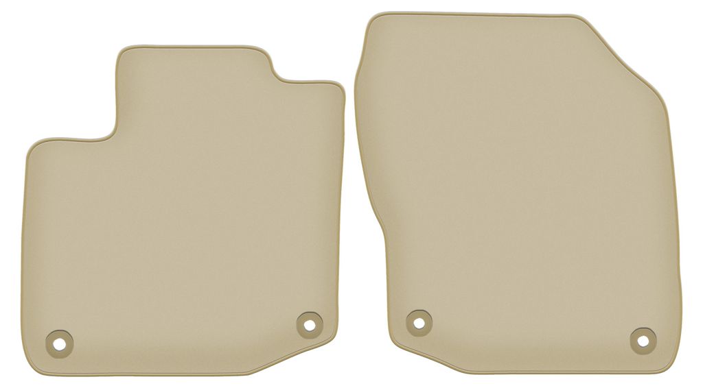 Velours-Fußmatten Vorne PREMIUM beige passend für Honda Civic IX (2012-, Hatchback (39 cm)) – mit Befestigungen – passgenau