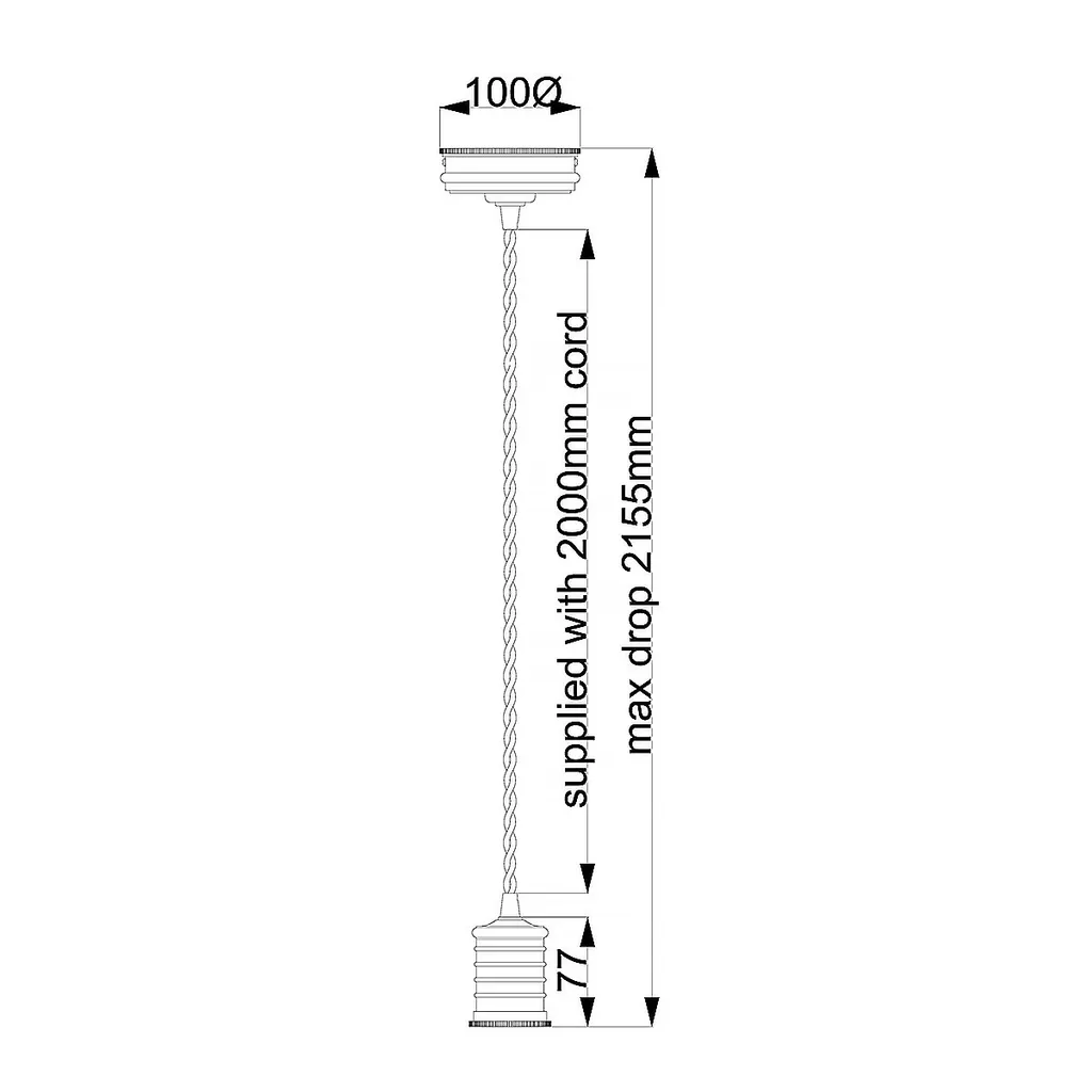 Suspension design rétro nickel poli avec douille apparente E27 Elstead - 5