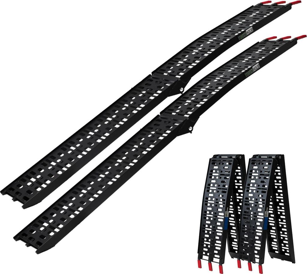 TRUTZHOLM 2 x Auffahrrampe klappbar 228 cm Traglast 680 kg Alu schwarz gelocht Rampen Motorradrampe