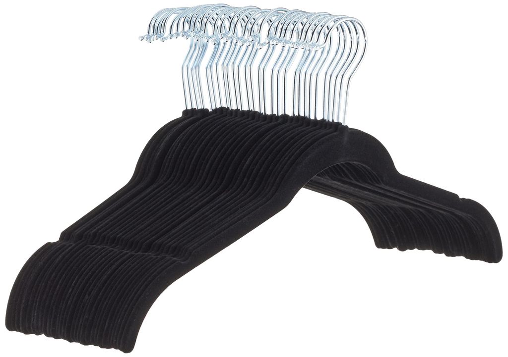 Amazon Basics Kleiderbügel für Hemd/Kleid Platzsparend und Produktbild 